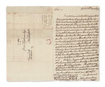 ARMSTRONG, JOHN. Autograph Letter Signed, to attorney James Tilghman,